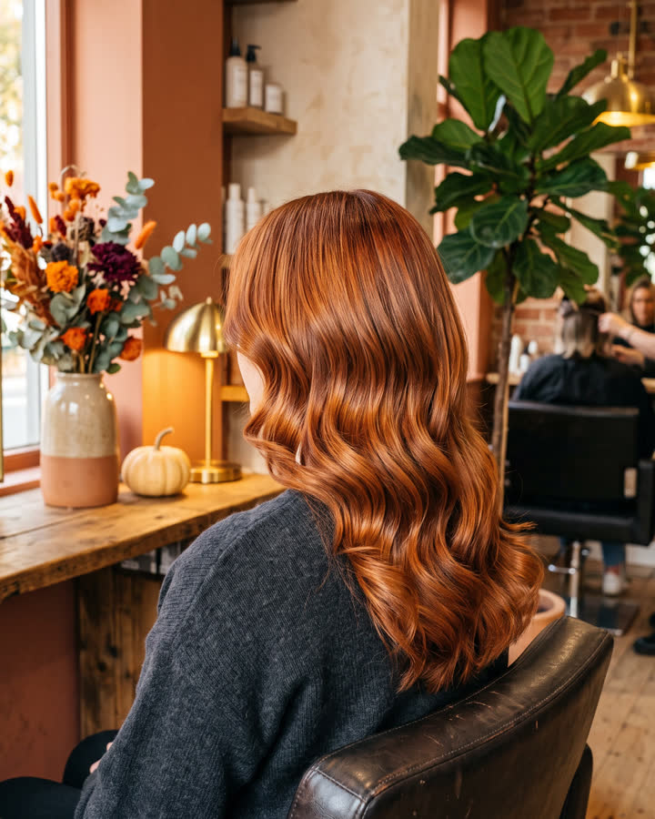 Salon: autumn copper colour post