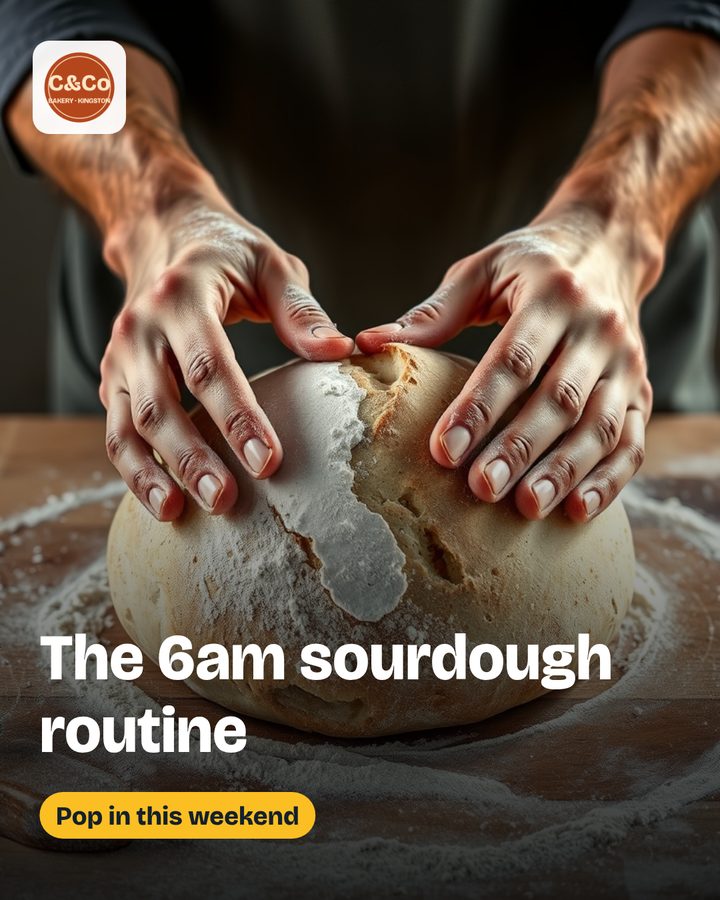 Instagram creative made by PostLoft: The 6am sourdough routine